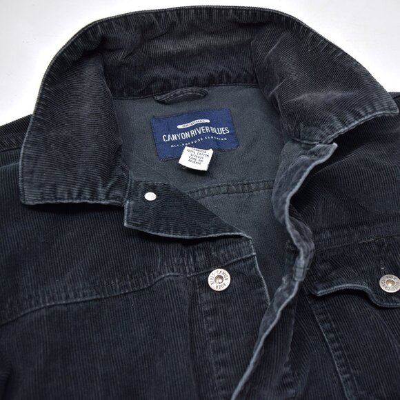 Canyon River Blues Corduroy Jacket Men Large Button Up Black Casual Cozy Outdoor - Picture 10 of 12